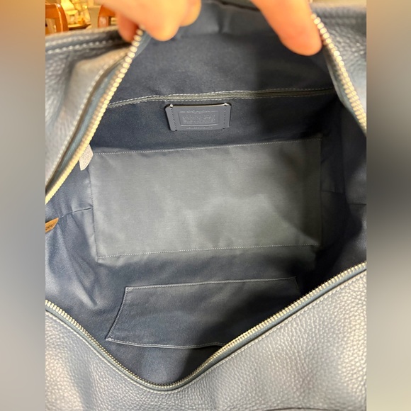 Coach NEW WITH TAGS Meadow Denim Pebbled Leather Shoulder Bag + authenticity 📝 - Picture 9 of 16